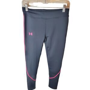 Under Armour Black/Pink Leggings, Girls Large
